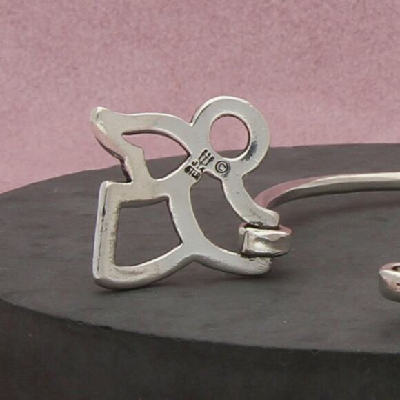 james avery sterling silver retired angel hook-on bangle bracelet size 6.25in - Picture 3 of 3